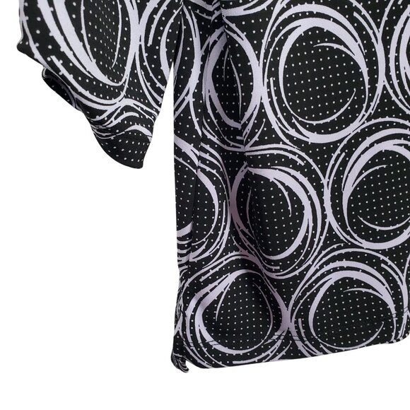 CJ Banks Sz 2X Tunic Popover Artsy Circle Print Fluid Jersey Knit Office Casual - Picture 8 of 10